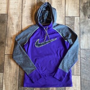 Nike Therma fit Hoodie Purple and Gray